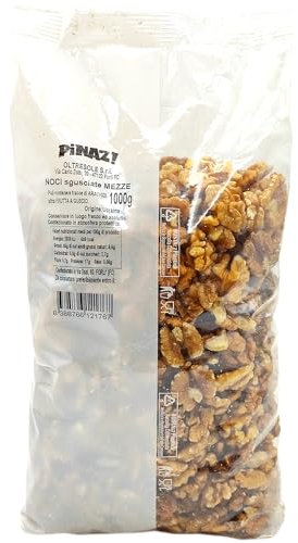 Oltresole - Geschälte Walnüsse Mezze 1 kg - ungeschälte Walnüsse 'Typ A' Energiereserve für Sportler und geeignet für süße und pikante Rezepte, ausgewählte Nüsse