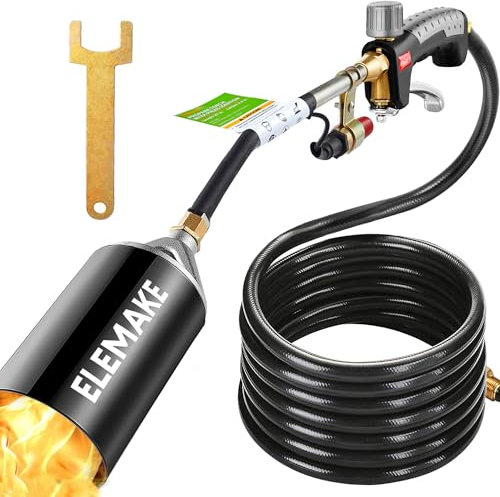 Propane Torch Weed Burner - Weed Torch with 10ft Hose(CSA Certified), High Output 380,000 BTU with Trigger Electronic Ignition, Work for Garden, Burning Weeds & Stumps, Melting Ice & Snow