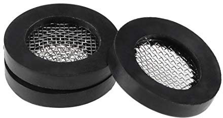 sourcing map 3er Pack Gummi Unterlegscheiben Wasserhahn Sieb Duschkopf Dichtungsring Netzfilter 19mm AD 12mm ID 3mm Dicke Dichtungsringe mit Edelstahl Filter, für Wasserschlauch Wasserhahn