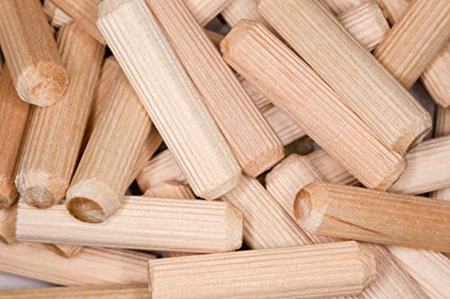 10mm x 40mm Wooden Dowel Pins Grooved Dowels Plugs Chamfered Fluted Pin Wood for Furniture Woodwork Joinery - Pack of 20 (Birchwood) - C07B 10x40_20