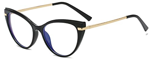 LJCZKA Katzenaugen Brille Ohne Stärke Damen – Blaue Licht Blockieren Brille Retro Blaulicht Brille Blaulichtfilter für PC, TV and Handy
