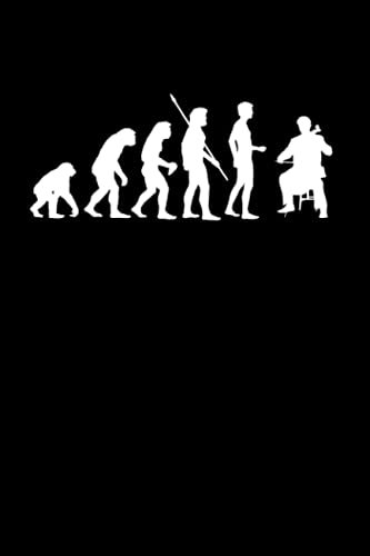 Cello: Evolution Cellospieler: Notizbuch / Notizheft für Noten Ständer Saiten A5 (6x9in) liniert mit Linien