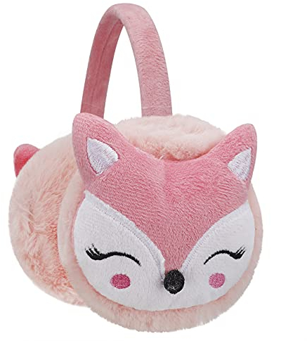 RUIXIA Ohrenschützer Flauschig Süße Fuchs Design Winer Warm Ohrenwärmer Kopfbedeckungen Earmuffs Plüsch Ohrenschützer Kälteschutz Ohrband Warmhalten Accessoire Outdoor für Mädchen Jungen Damen