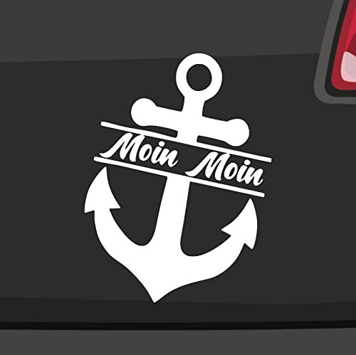 Anker Moin Moin Sticker -6 Größen 21 Farben- Hamburg Sylt Nordsee Matrose Rügen