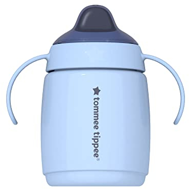 Tommee Tippee Superstar Trainer Sippy Cup for Toddlers, INTELLIVALVE 100% Leak-Proof & Shake-Proof Antimicrobial Technology (10oz, 6+ Months, 1 Count), Blue
