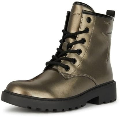 Geox J Casey Girl, Caviglia barca Bambine e ragazze, Nero (Lead/Black), 35 EU