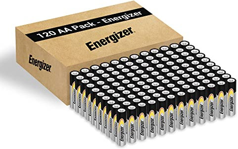 Energizer - Industrial Pack da 120 batterie AA, lunga durata per uso quotidiano, senza solfatazione e mantiene la carica 10 anni