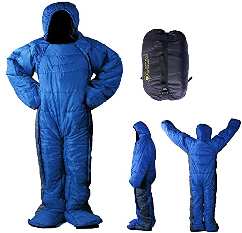 GJXJY Tragbarer Schlafsack für Erwachsene,-5°C~ 5°C Stehend 3 Jahreszeit Schlafsack für Camping,Mumienschla Schlafsack mit Armen & Beinen,Wasserdicht und Atmungsaktiv Outdoor Schlafsack (Size:XL)