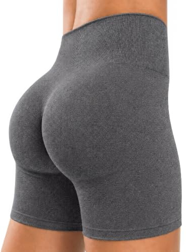SMILODOX Sport Shorts Damen Amaze Pro, Seamless Blickdichte Radlerhose, Unsichtbarer Scrunch-Effekt, V-Shape High Waist Kurze Sporthose Biker Shorts Yoga Fitness Gym