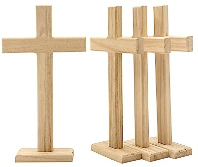 Holzkreuz, unlackiert, 30,5 cm, 4 Stück
