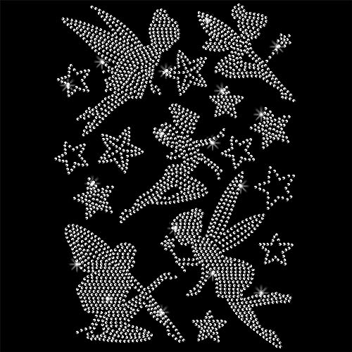 NBEADS Bling Strass Aufkleber, Fee Und Sterne Kristall Aufkleber Bügeleisen Auf Applikationen Edelstein Grenze Aufkleber Glas Hotfix Strass Für Kunst Handwerk Kleidung T-Shirts Dekor