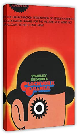 ZAPORA Leinwandposter mit Uhrwerk, Orange, 60 x 90 cm