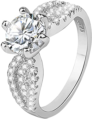 Für Frauen Ringe Goldringe Ring Ringe Vergoldet Für Frauen Männer Liebe Und Stapelbare Ringe Ringe mit Blumenmotiven (Silver, XXXL)