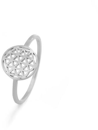 kkjoy Blume des Lebens Ring Edelstahl - Samen des Lebens Versprechen Schmuck Geschenk für Frauen - Charming Damen