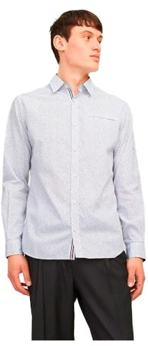 JACK & JONES Herren JJEREMY Detail Shirt LS NOOS 12235969,Bright White,S
