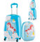 SOARS Kinderkoffer & Rucksack, Kindertrolley mit Rollen & verstellbarem Griff, Koffer Set, Kindergepäck, Reisekoffer Kinder Jungen & Mädchen, für Spielzeug, Kleidung (Einhorn C, 12+16)