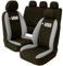 Coprisedili auto compatibili per Grande Punto, 3 e 5 porte, Made in Italy, set copri sedili per anteriori e posteriori, personalizzata con logo ricamato (Versione 5 Porte, Nero/Grigio Chiaro)