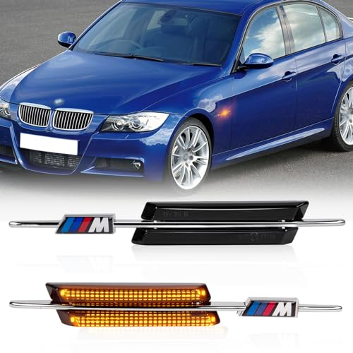 OZ-LAMPE LED Blinker Seitenblinker für BMW E90 E91 E92 E93 E60 E61 E82 E88, Blinker mit Canbus Fehlerfrei, Schwarz, 2 Stücke