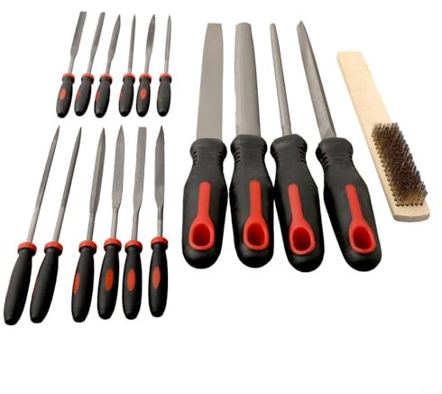 YUANGANG 18-teiliges Ingenieurfeilen-Set aus Metall in verschiedenen Formen mit Tragetasche, Feilen-Set aus Metall, Hand- und Nadelfeilen-Werkzeug-Set