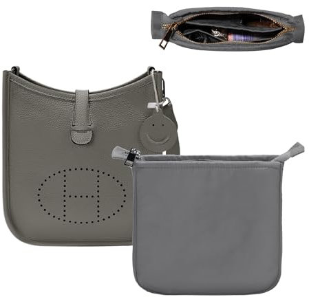 Geldbörsen-Organizer-Einsatz für Hermes Evelyne 16 TPM, Mini-Evelyne-Taschen-Einsatz mit Reißverschluss, Nylon-Innenfutter, Taschen-Organizer mit mehreren Taschen, hält die Tasche in Form und sauber
