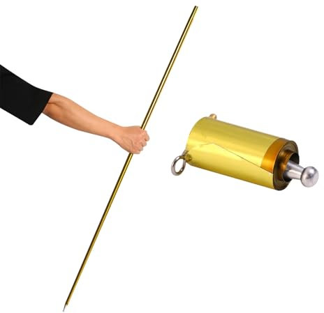 Baguette Magique en Métal, Baguette Magique Professionnelle, Inoxydable Bâton Télescopique Magique, Canne Magique en Métal, Portable, pour Performance Scénique, Accessoires de Tours de Magie, 110 CM