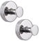 Neknock Suction Cup Hooks for Shower, Towel Hooks for Bathroom Kitchen Glass Mirror Tile, Stainless Steel Suction Hooks for Hanging Towel Coat Loofah Robe up to 15 lbs, 2 Pack (Chrome)