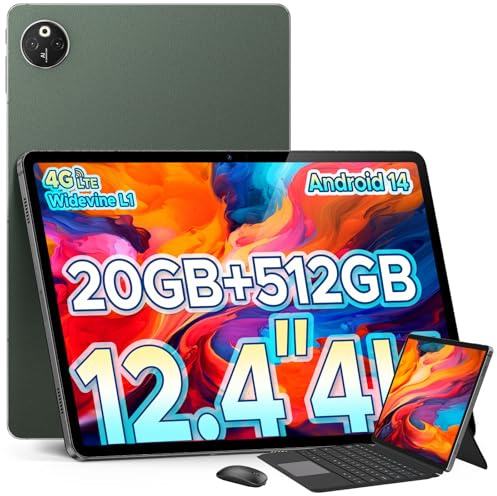 Tab E3 Max 14 Inch Tablet Android 14 Gaming Tablet with Keyboard, 13500mAh Battery MTK G100 Octa-Core Android Tablets 32GB RAM+256GB ROM (2TB TF), 2.1K (2160 * 1440), 4G LTE/5G WiFi/Widevine L1