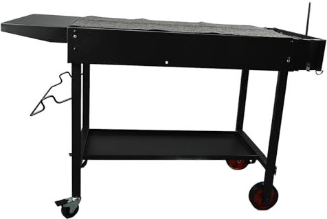 Outdoor Grill Dining Cart Metal Movable Folding Grill Cart Food Prep Table Griddle Stand Camping Picnic