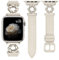Wearlizer Lederarmband Kompatibel mit Apple Watch Armband 41/40/38/42mm Damen, Elegant Leder Armbänder mit Spiralform für iWatch Serie 10/9/8/7/6/5/4/3/2/1/SE, Polarstern/Polarstern