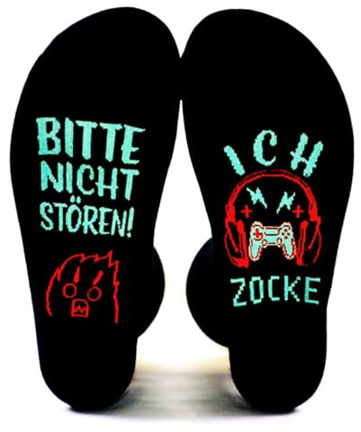 Lustige Gaming Socken Gamer Geschenk Mit Spruch Bitte Nicht Stören Ich Zocke Neuheit Zocke Zocken Socken Geschenke Für Zocker Männer Herren Jungs Teenager Spieler Geburtstag Weihnachts