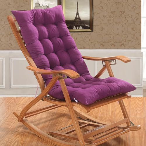 Generisch Hochlehner Auflagen 8cm, Gartenstuhlauflagen Hochlehner 120x50 Mit Bändern, Bequeme Sitzauflagen Gartenmöbel, Stuhlauflage Sitzkissen Indoor Outdoor Rückenlehne Auflage,Lila