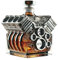 Hjatirace V8 Engines Whiskyflasche, Whiskey-Dekanter, Likör-Display-Flasche, fasst eine großzügige Menge Liquo, beeindrucken Sie Gäste mit einem kühnen Design, Silber, für Brandy