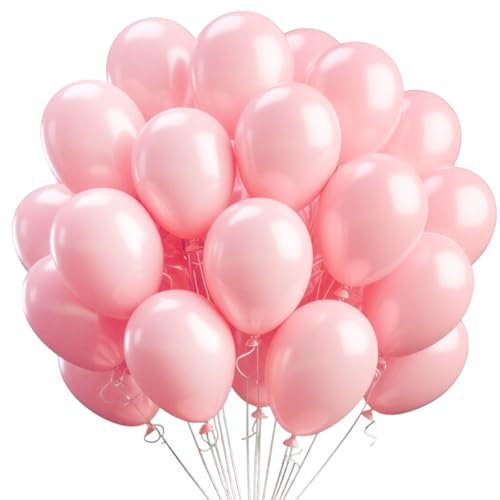Luftballons Rosa,100 Stück Macaron Rosa Latex Ballons 12 Zoll,Pink fr Ballongirlanden oder Ballonbogen als Partydeko,Geburtstagsdeko,Hochzeitsdeko,Babypartydekoration