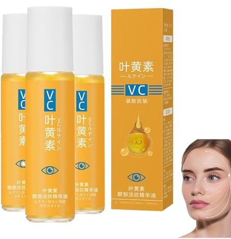 Lutein Augenöl-Serum – Anti-Aging-Pflege mit Roller-Massagekopf, Reduziert Augenringe, Schwellungen & Fältchen, Feuchtigkeitsspendend, 8ml (24ml)