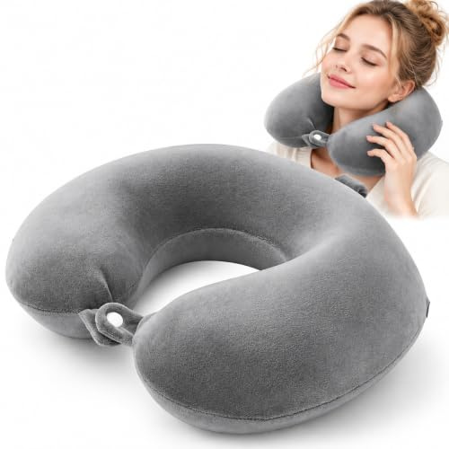 Hominas Reisekissen für Hals und Kopf Unterstützung Memory Foam Nackenkissen Stützkissen U Förmiges Super Leicht Nackenhörnchen für Reisen Büro Flugzeug