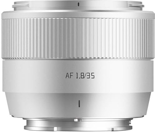 TTartisan AF 35mm F1.8 II Objetivo para Sony, objetivo de enfoque automático APS-C E Mount compatible con cámaras sin espejo Sony E Mount (plata)