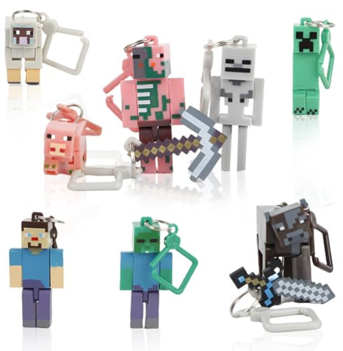 Tortendeko Minee-crafit Figuren,8 Stück Figuren Set, Tortendeko Deko Figuren, Kindergeburtstag Cake Toppers, Cartoon Kuchendeko Figuren für Kinder, Jungen und Mädchen