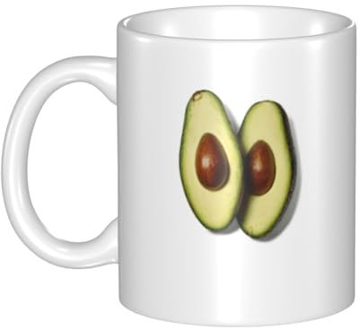 WHJDPP Taza de cerámica con imagen de aguacate dulce para capuchino, latte, cereales, yogur, leche, bebidas calientes o frías, horno de microondas