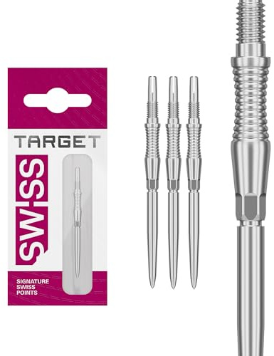 Target Darts Swiss Point Storm Dart Points, RST (3 Pack Set of Tips) 35MM – Silver | Change Dart Points, Swiss Storm Points, Professional Darts Accessories