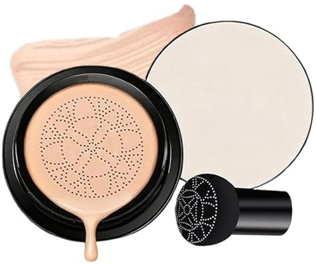 Luvie Glow Foundation Cushion – Mushroom Heads Air Cushion CC Cream, CC Cream Foundation Make-up Concealer Fürs Gesicht, Feuchtigkeitsspendend Aufhellend Langanhaltend, Für Einen Ebenmäßigen Teint
