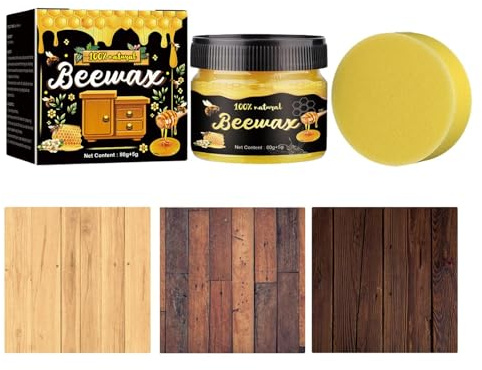 Möbelpolitur Renovierer 80g Pflegewachs Für Möbel Und Holzflächen | Reiniger Mit Anwendungsschwamm Inklusive Für Zuhause Wohnzimmer Küche Schrank Tür Tisch