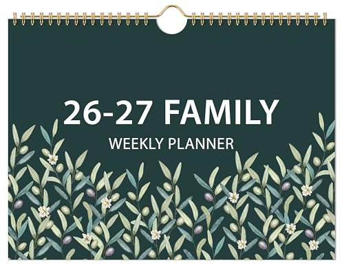 Familienkalender 2026-2027 - Kalender 2026-2027 von August 2026 bis Juli 2027, Wandkalender 6 Spalten, To-Do & Shopping Lists, Innentasche, 32 x 23 cm, Idealer Wöchentlicher Familienplaner