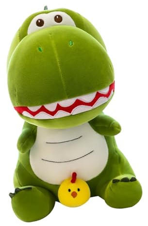 dwxnauixl Niedliches Dinosaurier Kissen, Kuscheltier, weicher Begleiter für Kinderzimmer, Wohnzimmer, Schlafzimmer, Auto, Deko, Plüschtier, Geschenk zum, Grün, 35cm