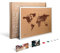 Miss Wood Weltkarte My World L, aus Kork mit Rahmen, Holz, Braun und Weiß, 48 x 63 x 1,5 cm