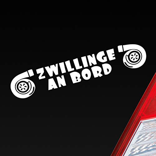 Hellweg Druckerei Zwillinge an Bord Turbolader Turbo Twins Auto Aufkleber Sticker Heckscheibenaufkleber