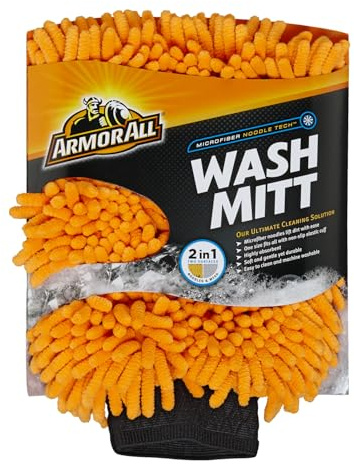 Armor All Microfiber Car Wash Mitt by , Noodle Tech Car Wash Glove for Clean Cars, Trucks, Motorcycles, 1 Each