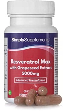 Resveratrol Capsules with Grapeseed Extract & Green Tea | Potent Formula with Vitamin C & Thiamin | Vegan & Vegetarian Friendly | 60 Capsules = 2 Months' Supply | Manufactured in The UK