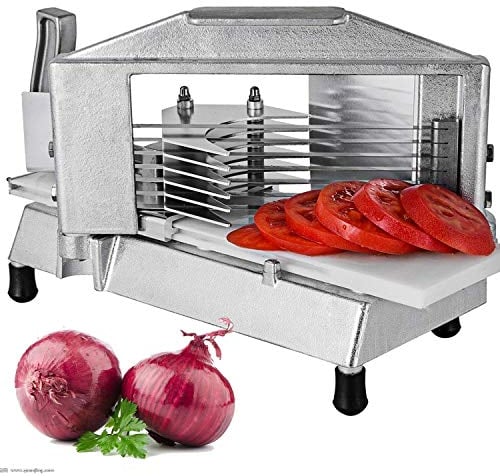 YUNSHINE Affettatrice per pomodoro professionale Affettatrice per pomodoro pesante con tagliere incorporato per ristorante o casa (0.25''Spessore della fetta)