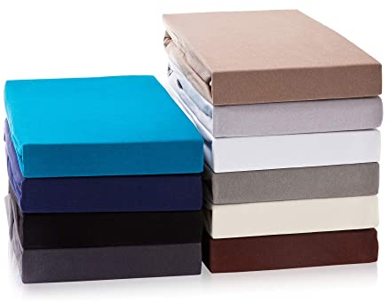 Hometex Premium Textiles Exclusive Spannbettlaken Spannbetttuch bis 25 cm Steghöhe | Bettlaken 100% Baumwolle | Extra starker Stoff 160 g/m² | Oeko-TEX® Made IN Green | 120-130x200 cm | Schokobraun
