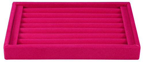 Ringkasten, Ring Display Halter Ring Schmuck Behälter, Ring Aufbewahrung Halter Schmuckdisplay Nimmt 50-70 Ringe für Präsentation im Geschäft(rosa rot)